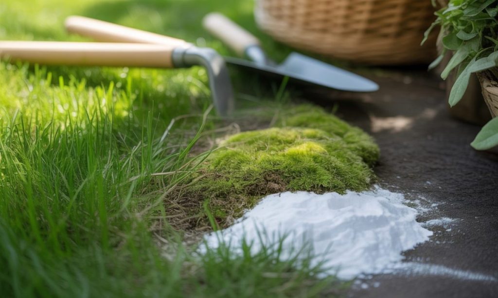 Bicarbonate de soude pour enlever la mousse dans la pelouse. ChevalUnic — free download