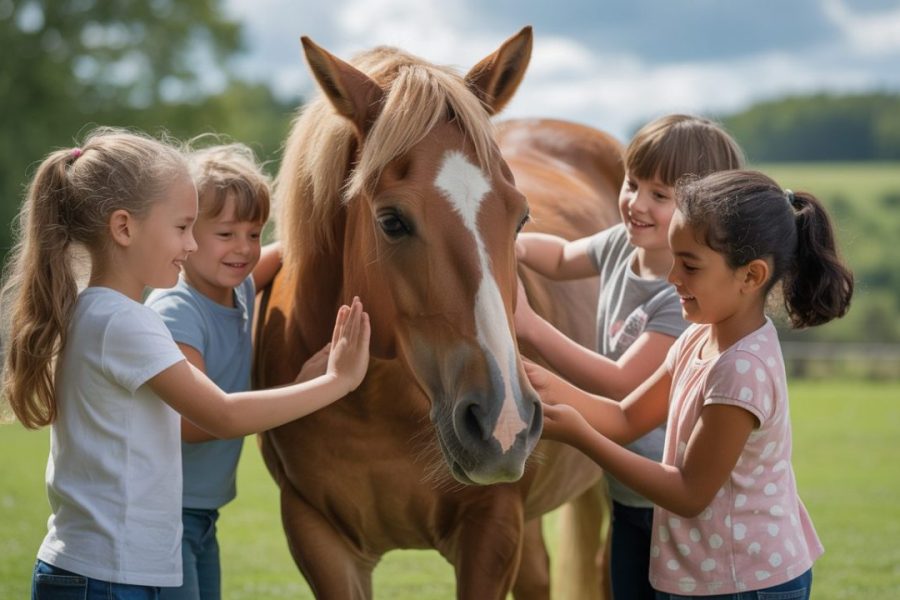 découvrez comment le cheval devient un partenaire essentiel dans l'éducation des enfants, favorisant leur développement affectif, physique et social.